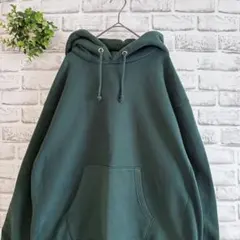 GU ジーユー★ ヘビーウェイトビッグスウェットパーカ（XL） グリーン メンズ