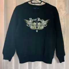 キッズ 長袖トレーナー 140サイズ 裏起毛 ブラック