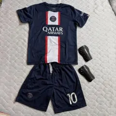 キッズPSG サッカーウェア ネイビー 10上下セット➕スネ宛
