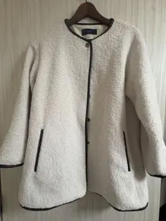 SHIPS 美品　白　パイピング　ボア　コート