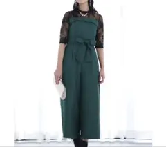 新品　PourVous ビスチェドレス　ロング丈ワイドパンツオールインワン　現行