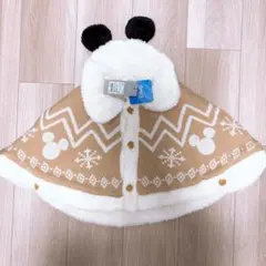 【タグ付新品未使用】ディズニー　ミッキー　ポンチョ　バースデイ　ベージュ　100のサムネイル