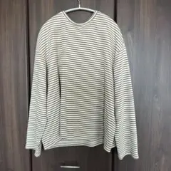 SHEIN☆ベージュとブラウンのボーダー 長袖カットソー Mサイズ