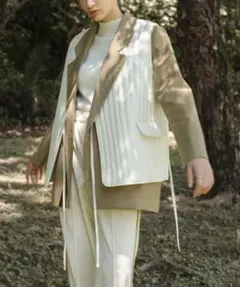 Alumu. cuff buttons design jacket ベージュ - メルカリ