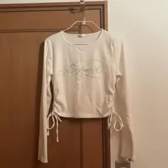 OLIVE des OLIVE きらきらドロストTシャツ 白