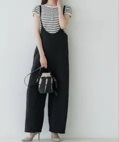 coca サロペット オールインワン　ブラック Ｌサイズ