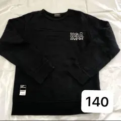 AVIREX USAロゴ クルーネック スウェットシャツ ブラック 140