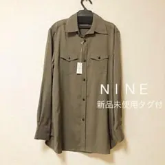 NINEロングシャツ 27300円 日本製 カーキ新品未使用 秋　シャツワンピのサムネイル