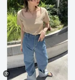 オリエンス ジャーナルスタンダード  クスエアネック Tシャツ 半袖 ベージュのサムネイル