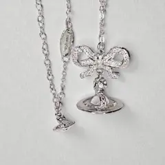 【クリア】ヴィヴィアンウエストウッド　リボン　オーブネックレス　Vivienne