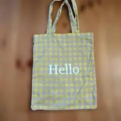 coen エコバッグ ギンガムチェック Helloのサムネイル