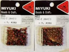 7523 ロングマガ玉 グラスビーズ ピカソコーティング