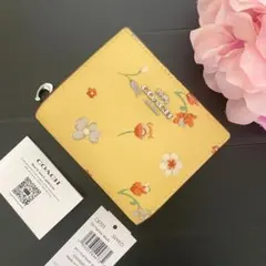 新品 COACH コーチ 折り財布 イエロー 二つ折り財布