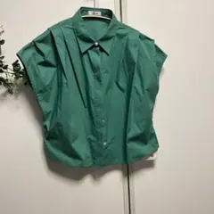 未使用 SNIDEL ORGANICS クロップドシャツ ブラウス 緑 綿 F - メルカリ