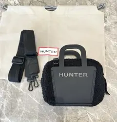 HUNTER ボアショルダーバッグ ブラック