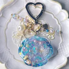 キラキラ貝殻さん♡な♡ シャカシャカキーホルダー　♡ シェイカーキーホルダ ♡