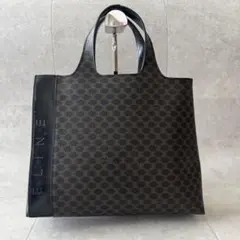 CELINE　黒マカダム　ハンドバッグ　ダークグラウン　総柄　PVC　トリオンフのサムネイル