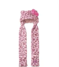 USJ 限定　キティーちゃん　ヒョウ柄　マフラーハット