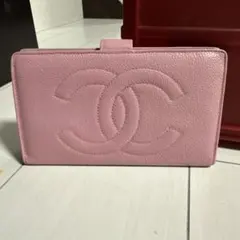 正品 熱門粉色 CHANEL 翻蓋長夾