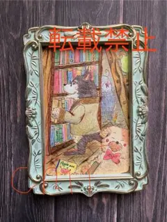 オリジナルイラスト　『読書の秋』　絵本風　絵画　原画