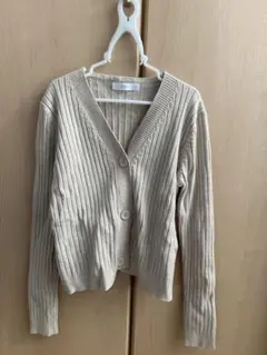 fifth カーディガン　リブ　ベージュ