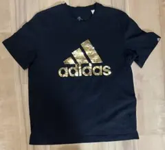 adidas ゴールドロゴ Tシャツ 黒　L