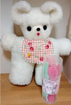 昭和レトロ くまのぬいぐるみ ヴィンテージ テディベア　スイマー カトラリー