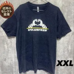 ミシュラン VOLUNTEER ロゴ Tシャツ XXL ネイビー ハート 企業系