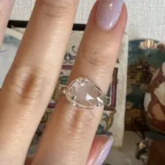 ハンドメイド　シルバー925 　シルバーリング ハーキマーダイヤモンドのサムネイル
