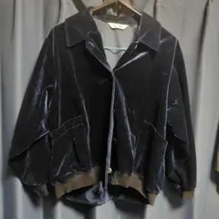 ネイビー ベルベット ジャケット