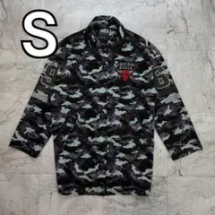 NBA シカゴブルズ　ジャケット　メンズ　S 総柄　ミドル丈　胸ロゴ　コットン