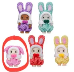 シルバニアファミリー くじ カラフルウサギコスチューム ピンクうさぎ