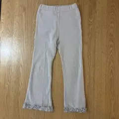 リセマイン　120 裾フリル リブパンツ ベージュ