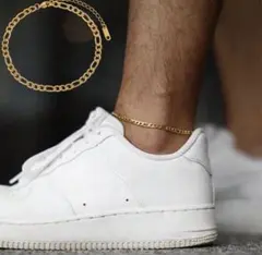 【メンズ】ゴールド チェーン アンクレット 調整可能