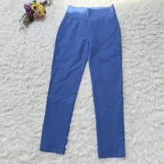 【アイモハ】スラックス　スキニー　レギンス　パンツ　ウエストゴム　ブルー系　L