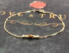 K18 18金 イエローゴールド タイガーアイ　ブレスレット