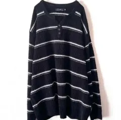 【一点限り】 4Lサイズ ビックサイズニット ブラック 古着 used