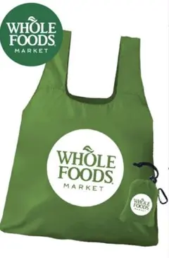 【新品】ホールフーズマーケット　折りたたみ　エコバッグ　グリーン