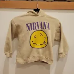 NIRVANAロゴ ベージュパーカー 120cm
