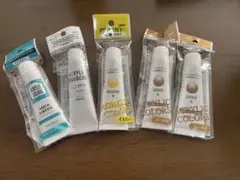 アクリル絵の具　5本セット　ホワイト イエロー ゴールド　アクアグリーン