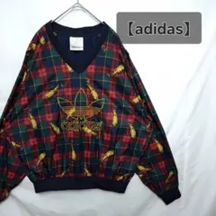 【美品】adidas　アディダス　GOLF　トレフォイルロゴ　ゴルフ　チェック