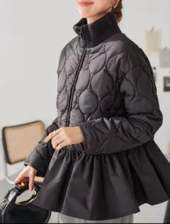 新品タグ付き♡神戸レタス　ペプラム キルティング 中綿ブルゾン コート