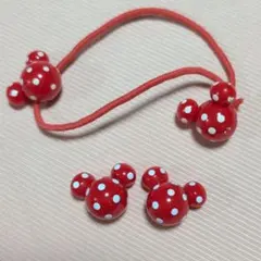 東京ディズニーランド ミニーマウス ヘアゴムパーツ 2個セット