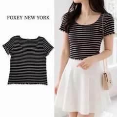FOXEY フォクシー 38 フリル袖 半袖カットソー ブラック - メルカリ