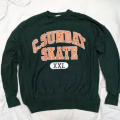 WEGO C.SUNDAY SKATE ロゴ スウェット グリーン