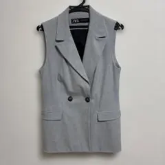 ZARA グレー ダブルブレスト ノースリーブベスト