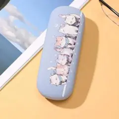 #7 メガネケース　猫　6匹整列 可愛い　おしゃれ　イラスト　漫画　動物