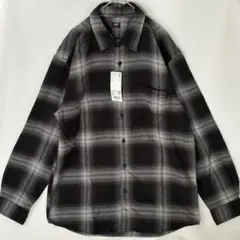 UNIQLO ユニクロ　フランネルシャツ　長袖　M ブラック　チェック　新品
