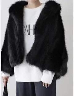 HAUNT EAUX FUR COAT 黒