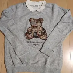 sale！SLAP SLIP グレー クマ刺繍 トレーナー
